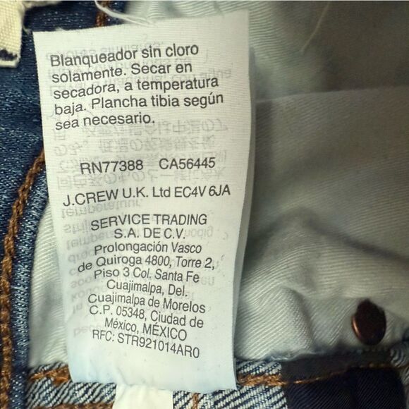 Madewell 9” High Skinny Blue Jeans Blue with Tapered Distressed Bottom - Picture 10 of 10